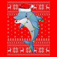 Dolphin Fish Ugly Xmas Sweater Style Santa Dolphin Christmas Meaningful Gift Santa Hat thumb 1