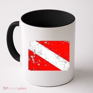 Dive Flag Vintage Worn Scuba Diving Coffee Mug
