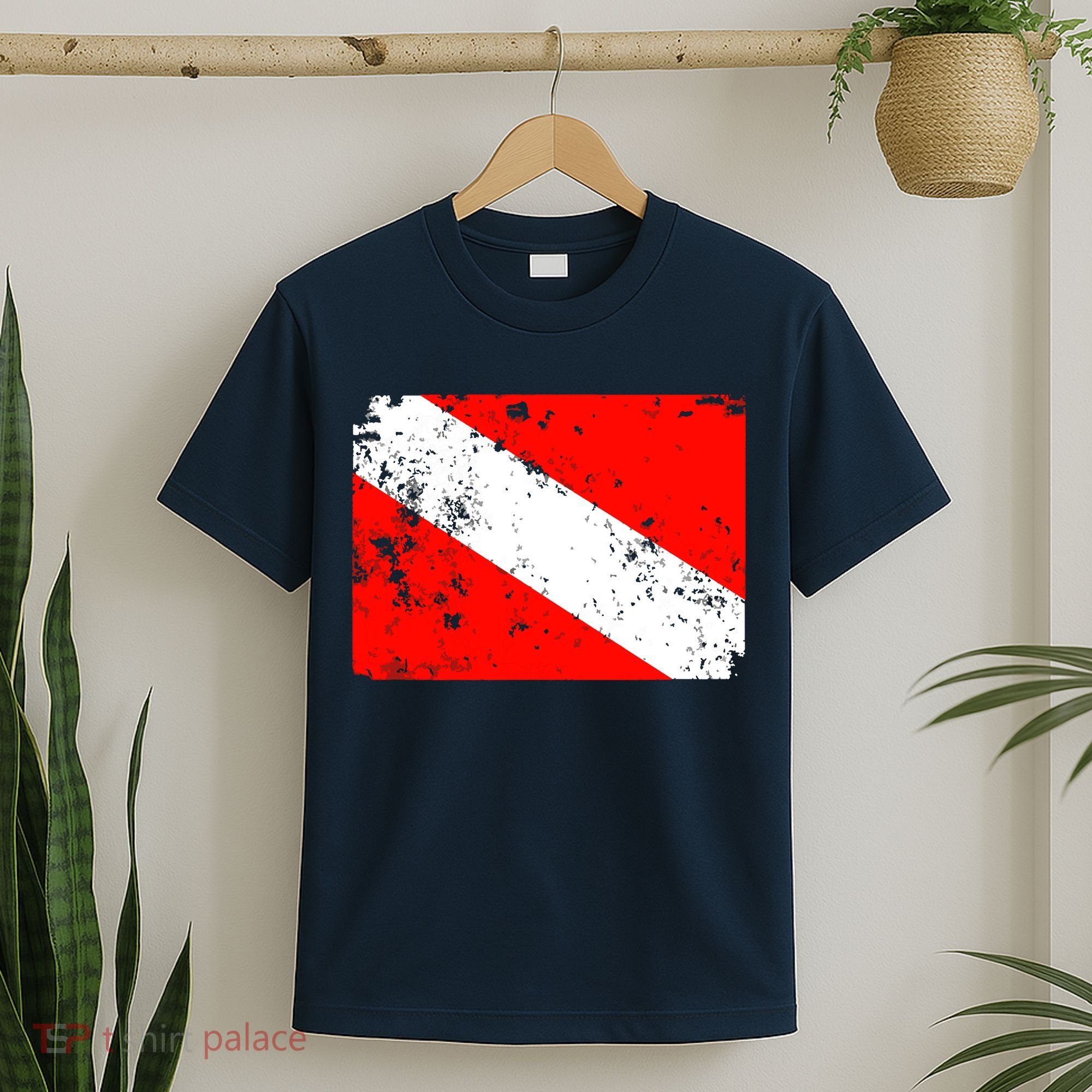 Dive Flag Vintage Worn Scuba Diving T-Shirt