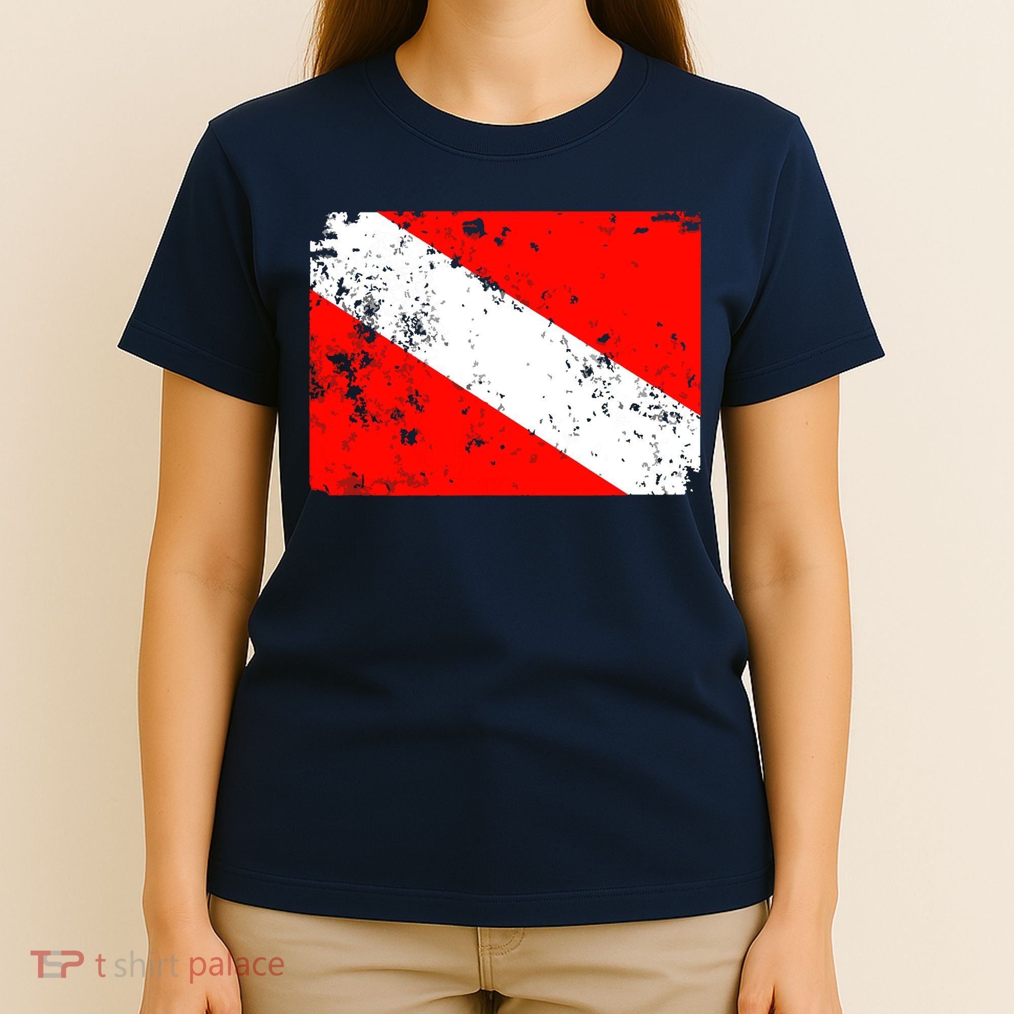 Dive Flag Vintage Worn Scuba Diving T-Shirt