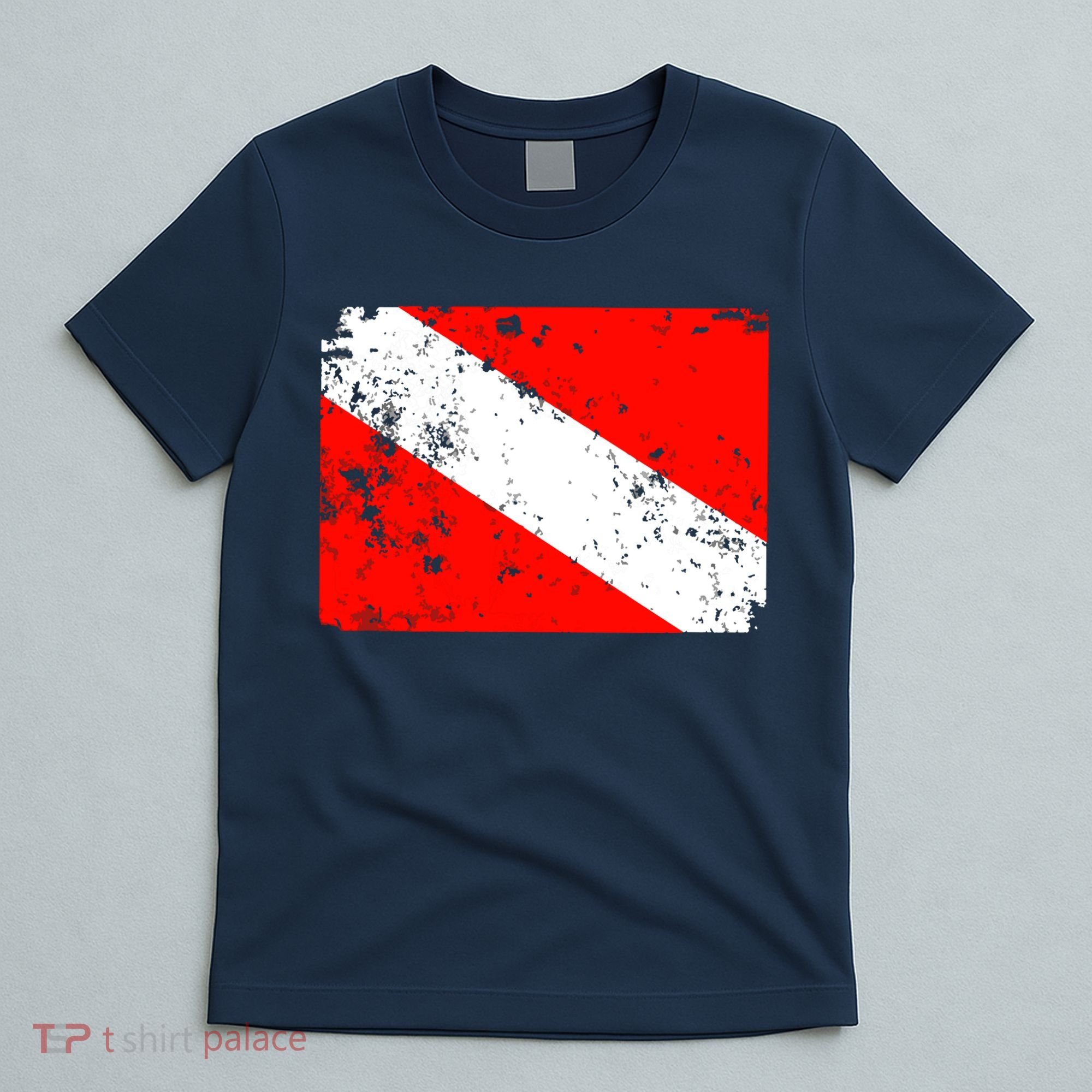 Dive Flag Vintage Worn Scuba Diving T-Shirt