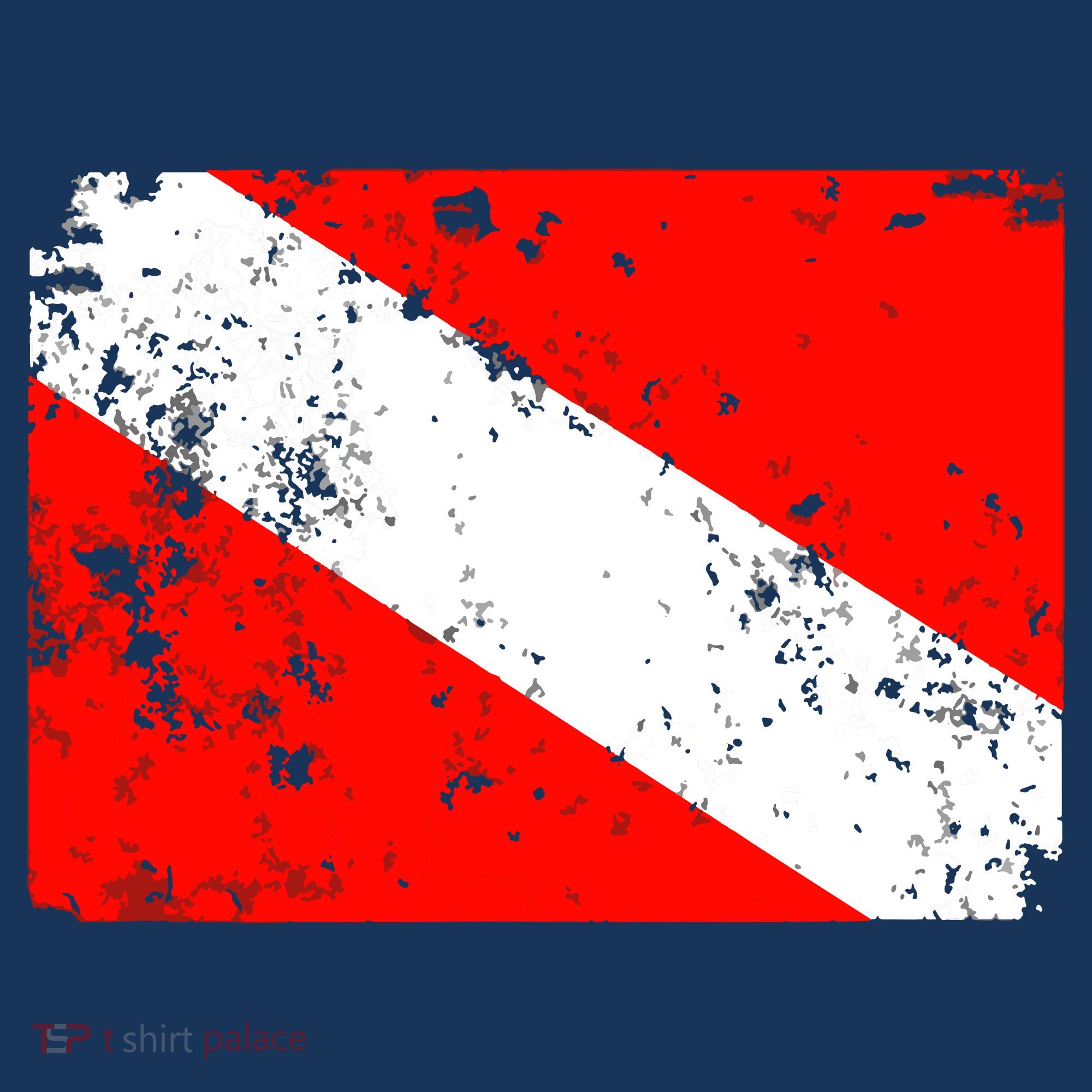 Dive Flag Vintage Worn Scuba Diving T-Shirt
