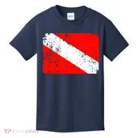 Dive Flag Vintage Worn Scuba Diving Kids T-Shirt thumb 0