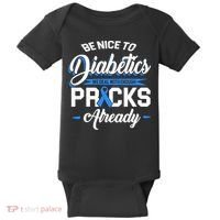 Diabetes Funny We Deal With Enough Pricks Already Baby Bodysuit thumb 0