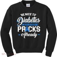 Diabetes Funny We Deal With Enough Pricks Already Kids Sweatshirt thumb 0
