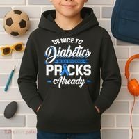 Diabetes Funny We Deal With Enough Pricks Already Kids Hoodie thumb 2