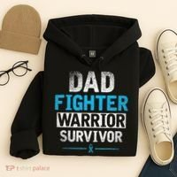Dad Fighter Warrior Survivor Prostate Cancer Awareness Hoodie thumb 4