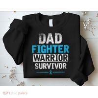 Dad Fighter Warrior Survivor Prostate Cancer Awareness Sweatshirt thumb 2