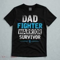 Dad Fighter Warrior Survivor Prostate Cancer Awareness T-Shirt thumb 5