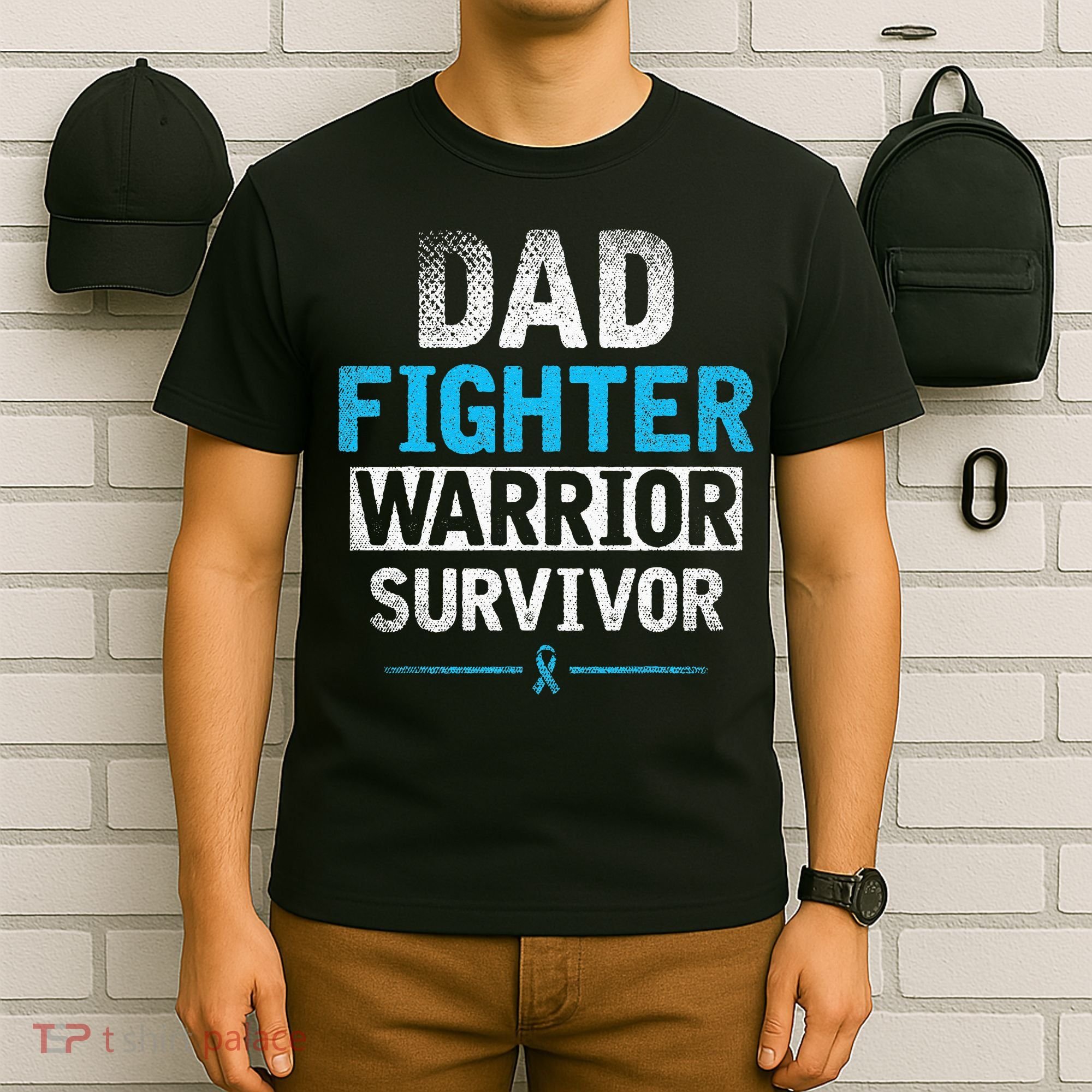 Dad Fighter Warrior Survivor Prostate Cancer Awareness T-Shirt