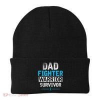 Dad Fighter Warrior Survivor Prostate Cancer Awareness Beanie thumb 0