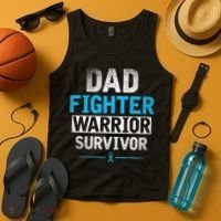 Dad Fighter Warrior Survivor Prostate Cancer Awareness Tank Top thumb 4