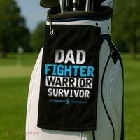 Dad Fighter Warrior Survivor Prostate Cancer Awareness Golf Towel thumb 2