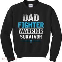 Dad Fighter Warrior Survivor Prostate Cancer Awareness Kids Sweatshirt thumb 0