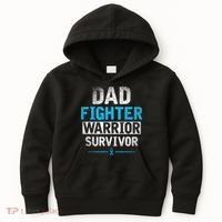Dad Fighter Warrior Survivor Prostate Cancer Awareness Kids Hoodie thumb 0