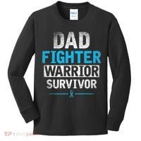 Dad Fighter Warrior Survivor Prostate Cancer Awareness Kids Long Sleeve Shirt thumb 0