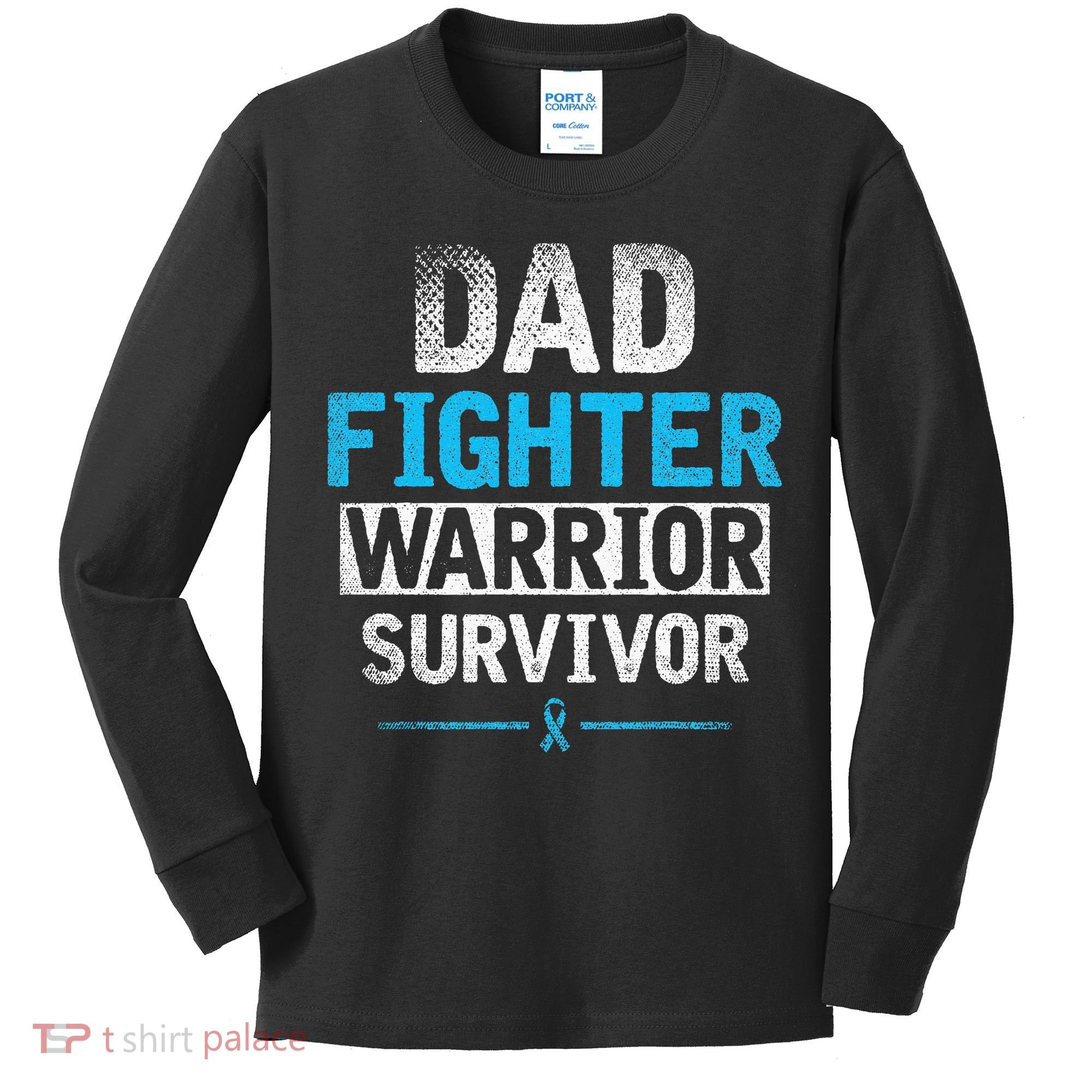 Dad Fighter Warrior Survivor Prostate Cancer Awareness Kids Long Sleeve Shirt