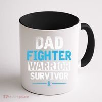 Dad Fighter Warrior Survivor Prostate Cancer Awareness Gift Coffee Mug thumb 1