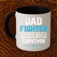Dad Fighter Warrior Survivor Prostate Cancer Awareness Gift Coffee Mug thumb 2