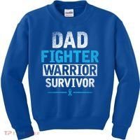 Dad Fighter Warrior Survivor Prostate Cancer Awareness Gift Kids Sweatshirt thumb 0