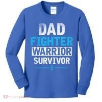 Dad Fighter Warrior Survivor Prostate Cancer Awareness Gift Kids Long Sleeve Shirt thumb 0