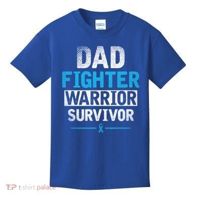 Dad Fighter Warrior Survivor Prostate Cancer Awareness Gift Kids T-Shirt