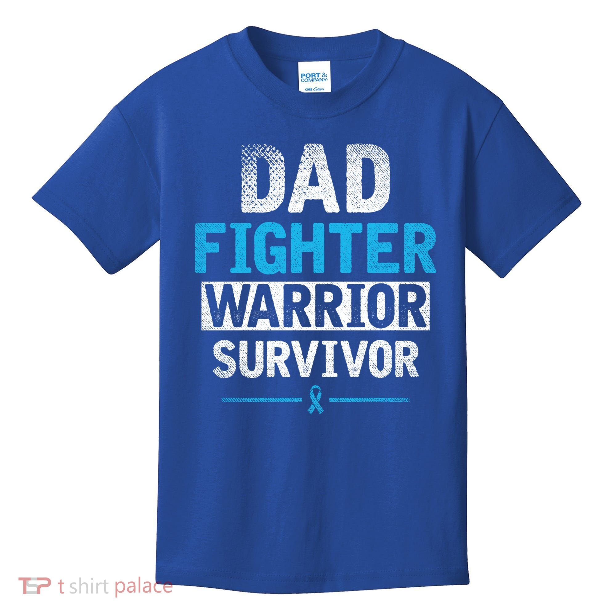 Dad Fighter Warrior Survivor Prostate Cancer Awareness Gift Kids T-Shirt