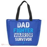 Dad Fighter Warrior Survivor Prostate Cancer Awareness Gift Tote Bag thumb 0