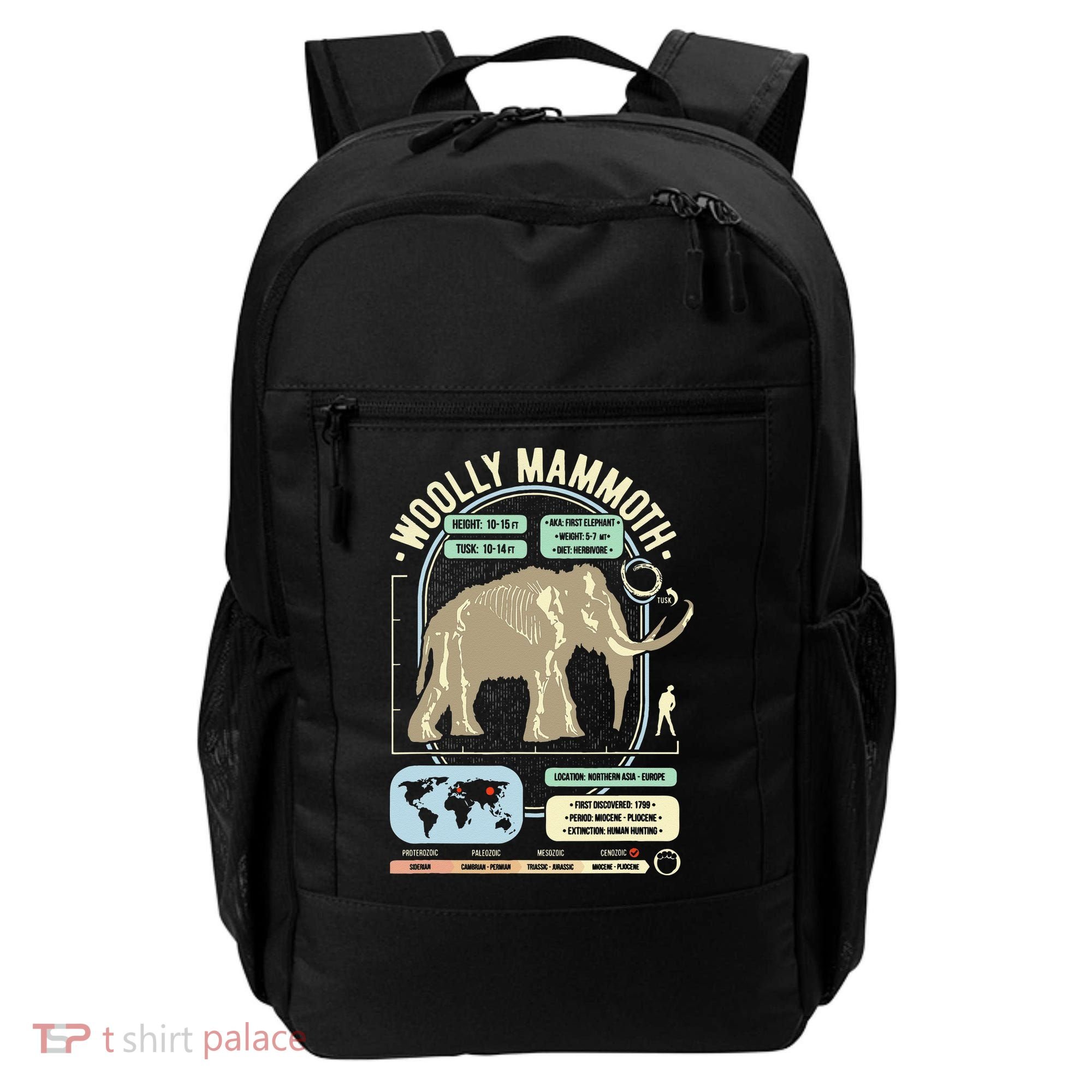 Dinosaur Facts Woolly Mammoth Science & Anatomy Gift Backpack