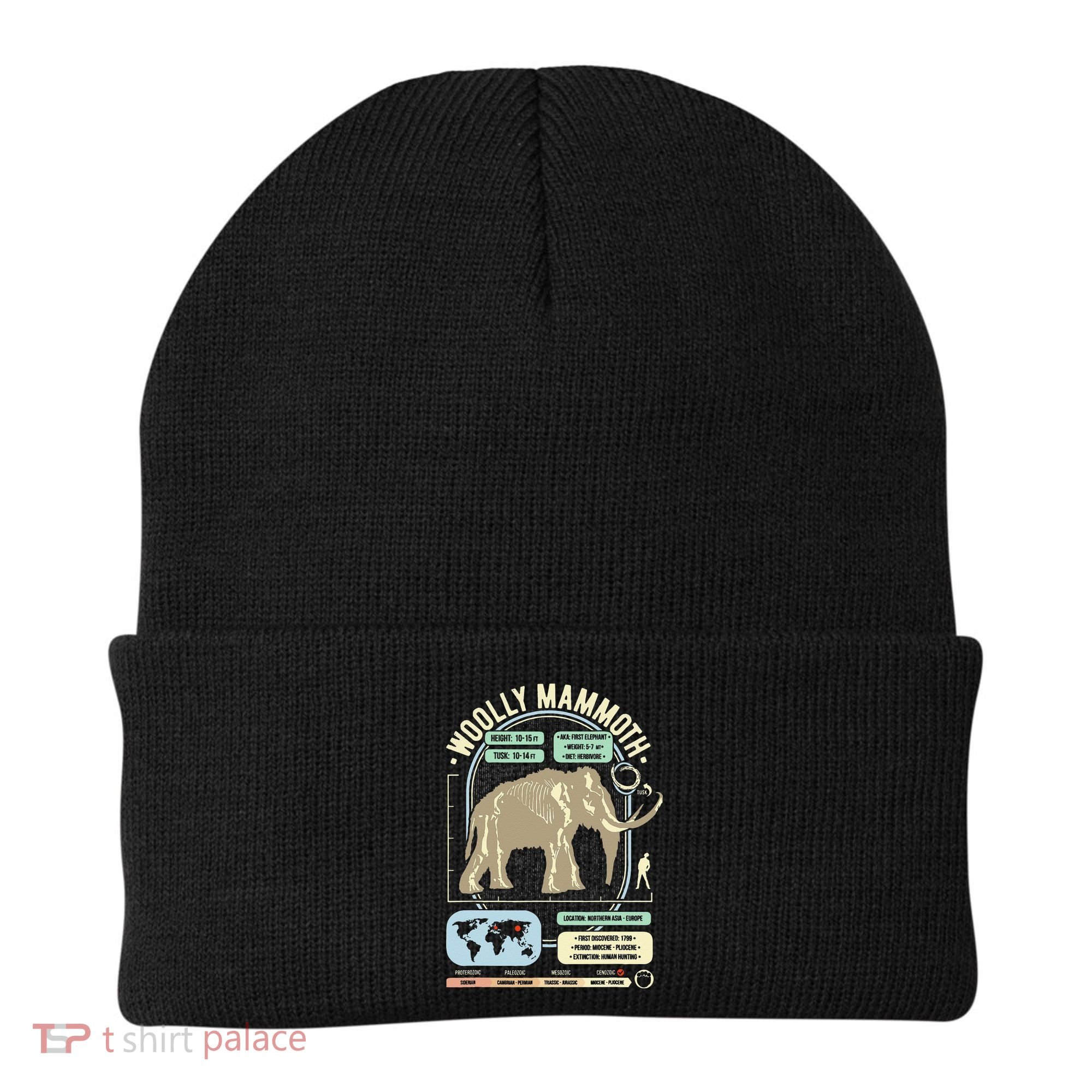 Dinosaur Facts Woolly Mammoth Science & Anatomy Gift Beanie