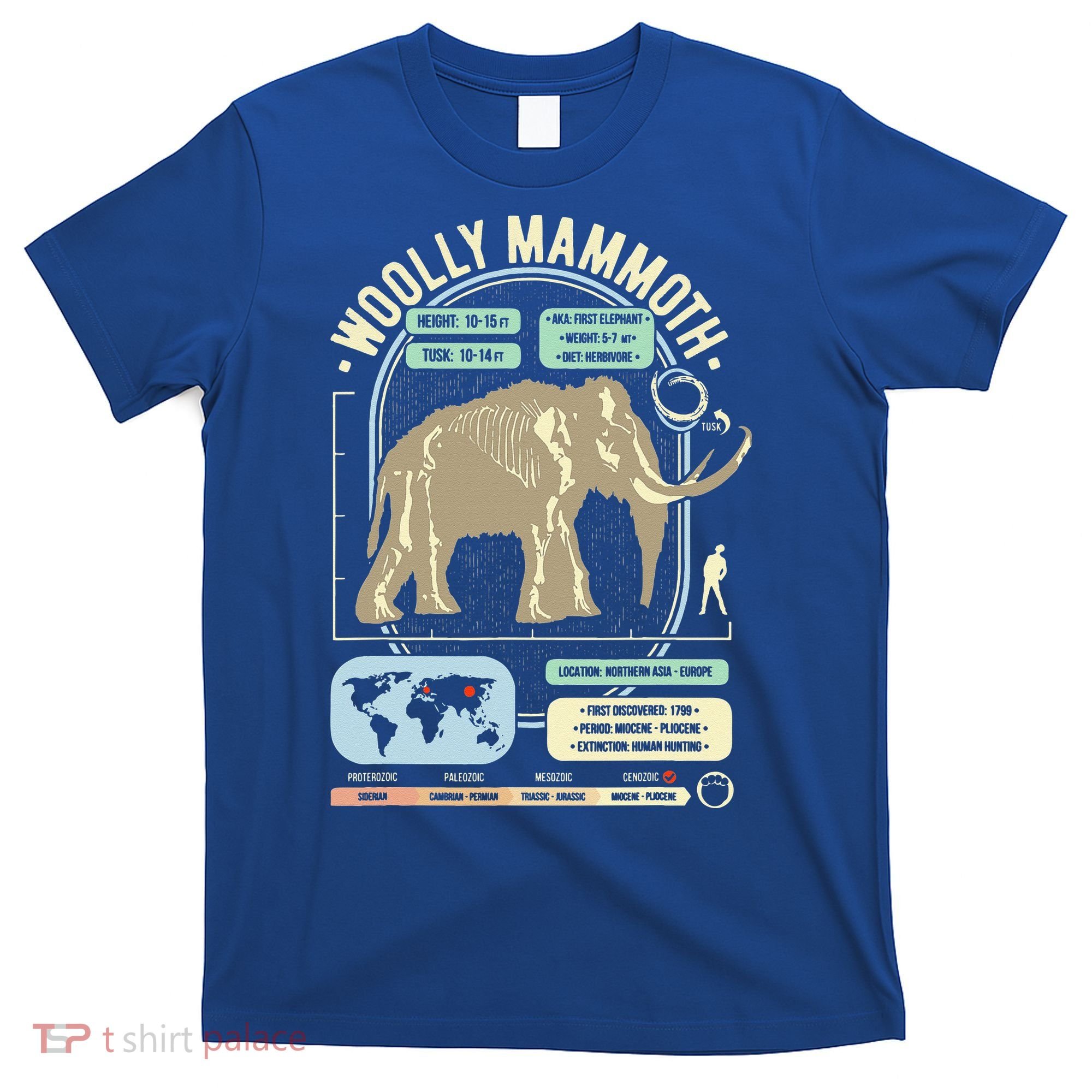 Dinosaur Facts Woolly Mammoth Science & Anatomy Gift T-Shirt