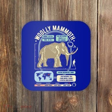 Dinosaur Facts Woolly Mammoth Science & Anatomy Gift Coaster