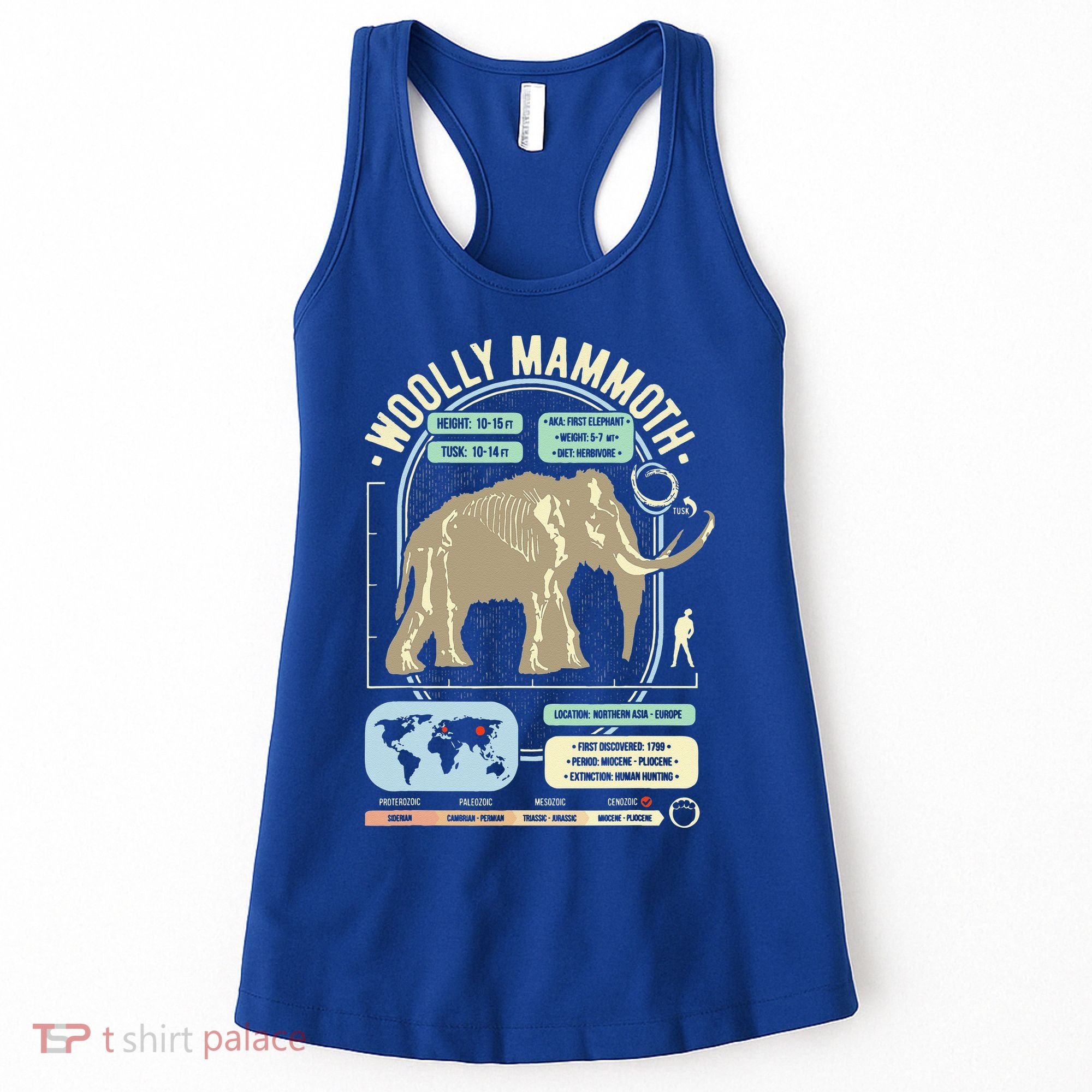Dinosaur Facts Woolly Mammoth Science & Anatomy Gift Women's Tank Top