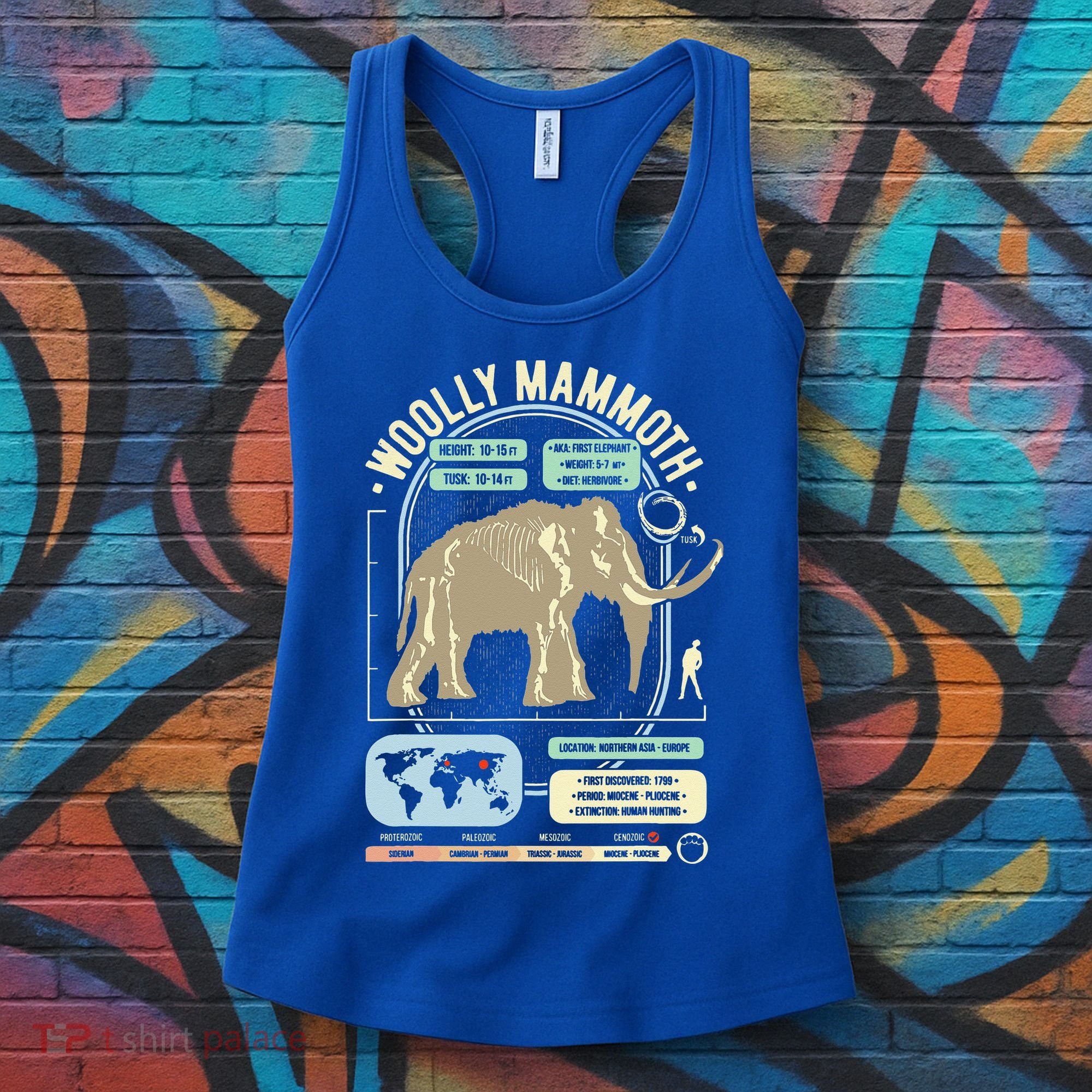 Dinosaur Facts Woolly Mammoth Science & Anatomy Gift Women's Tank Top
