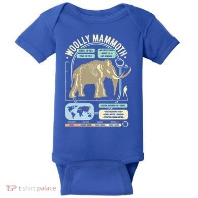 Dinosaur Facts Woolly Mammoth Science & Anatomy Gift Baby Bodysuit