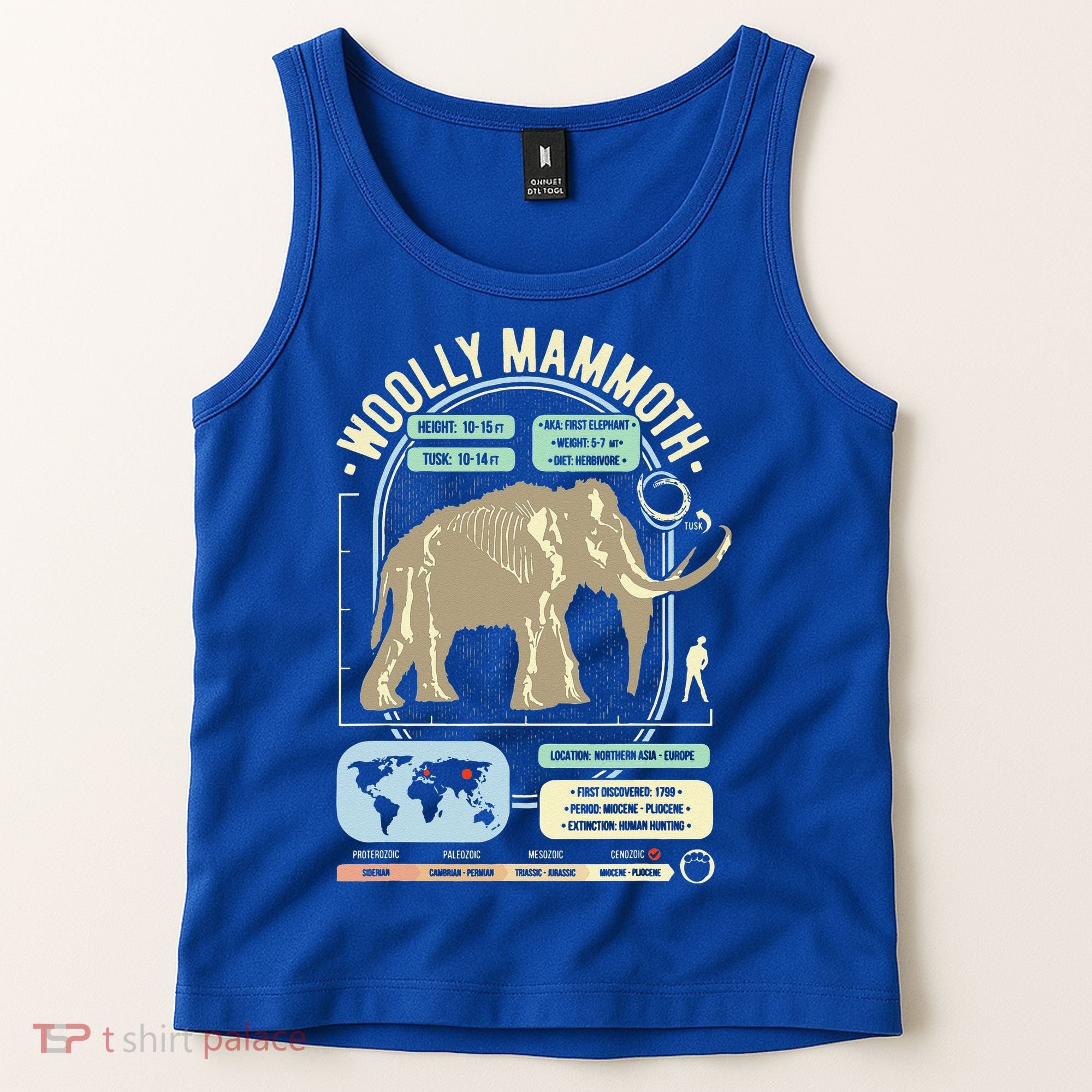 Dinosaur Facts Woolly Mammoth Science & Anatomy Gift Tank Top
