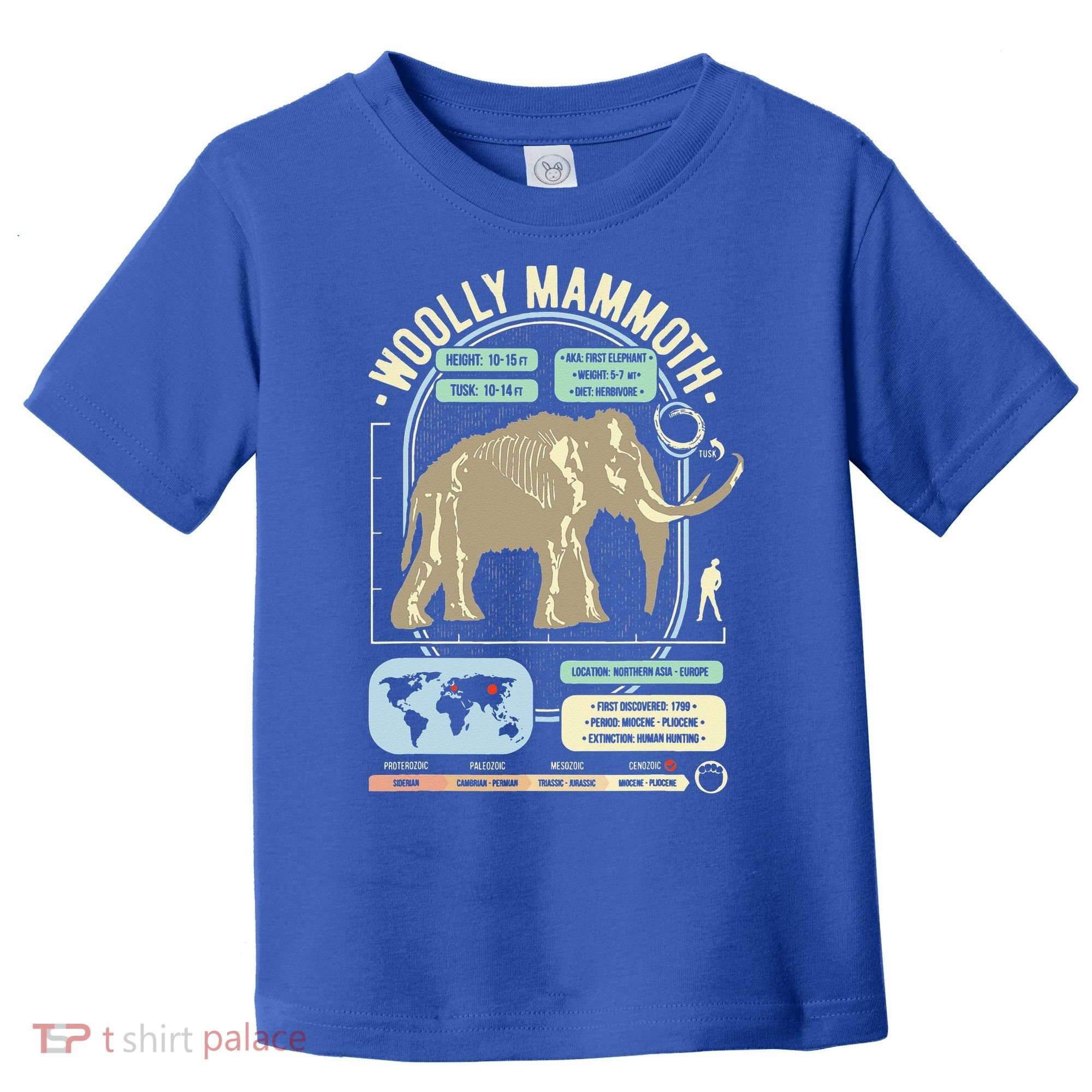 Dinosaur Facts Woolly Mammoth Science & Anatomy Gift Toddler T-Shirt