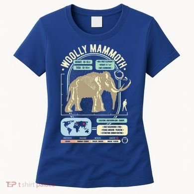 Dinosaur Facts Woolly Mammoth Science & Anatomy Gift Women's T-Shirt