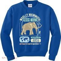 Dinosaur Facts Woolly Mammoth Science & Anatomy Gift Kids Sweatshirt thumb 0