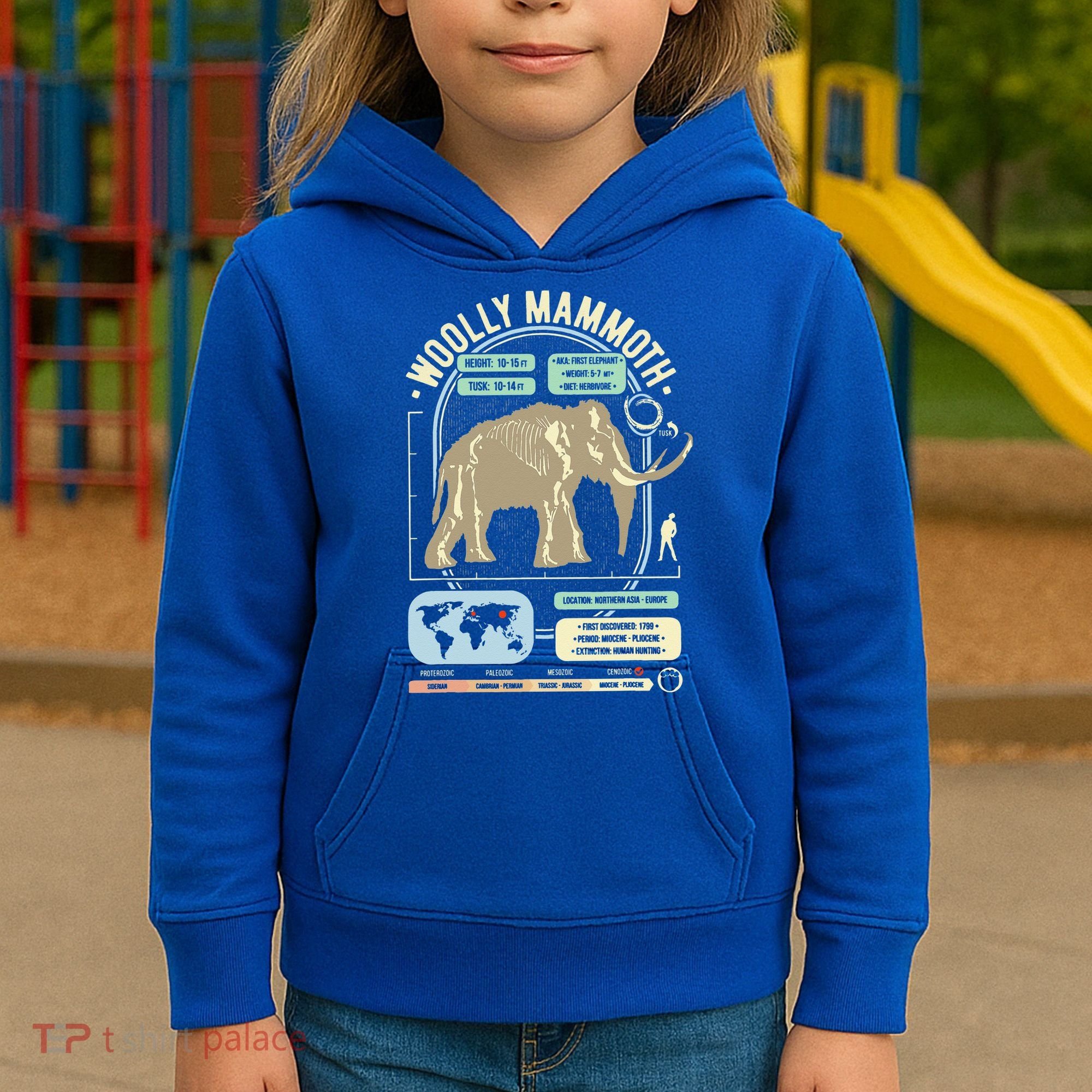 Dinosaur Facts Woolly Mammoth Science & Anatomy Gift Kids Hoodie