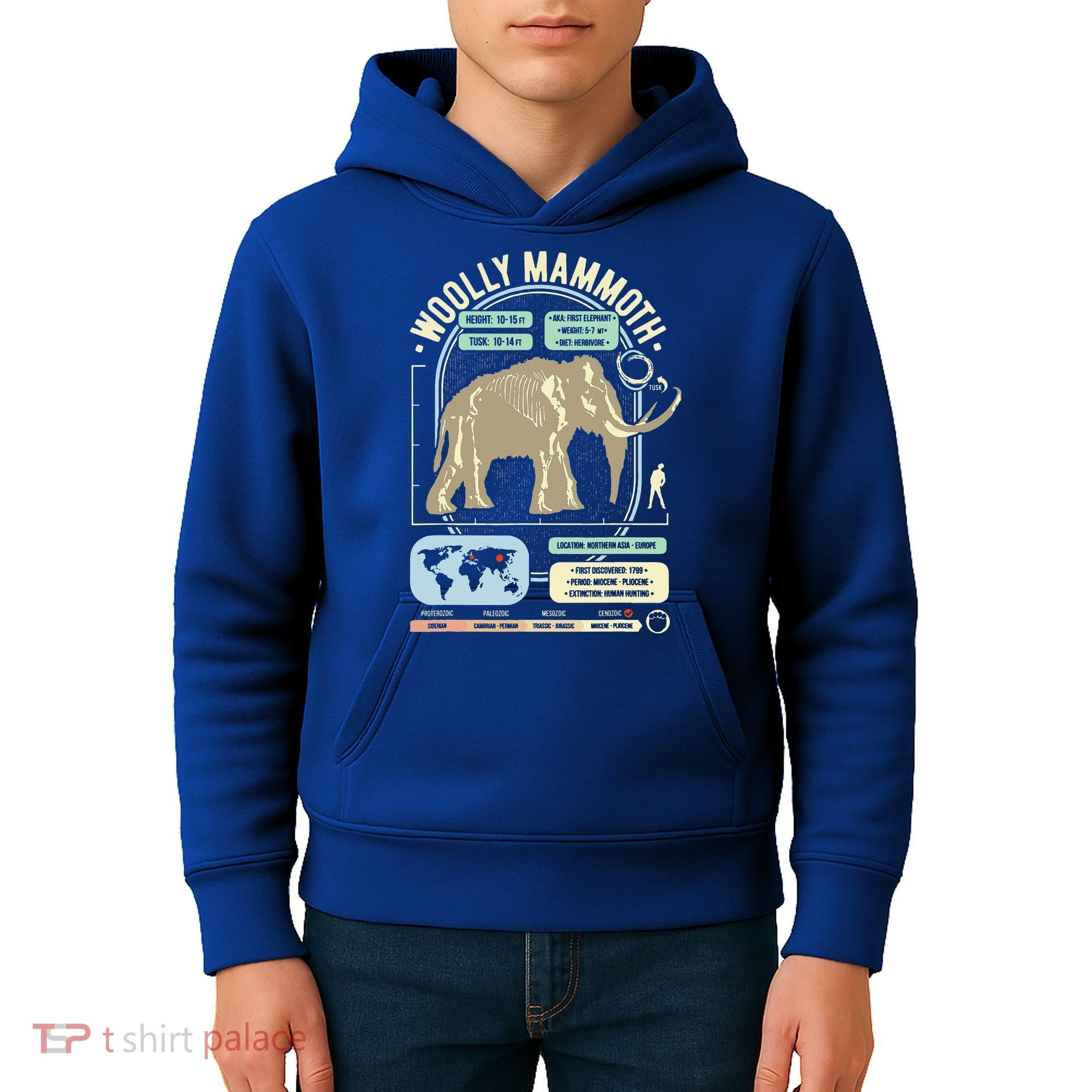 Dinosaur Facts Woolly Mammoth Science & Anatomy Gift Kids Hoodie