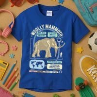 Dinosaur Facts Woolly Mammoth Science & Anatomy Gift Kids T-Shirt thumb 3