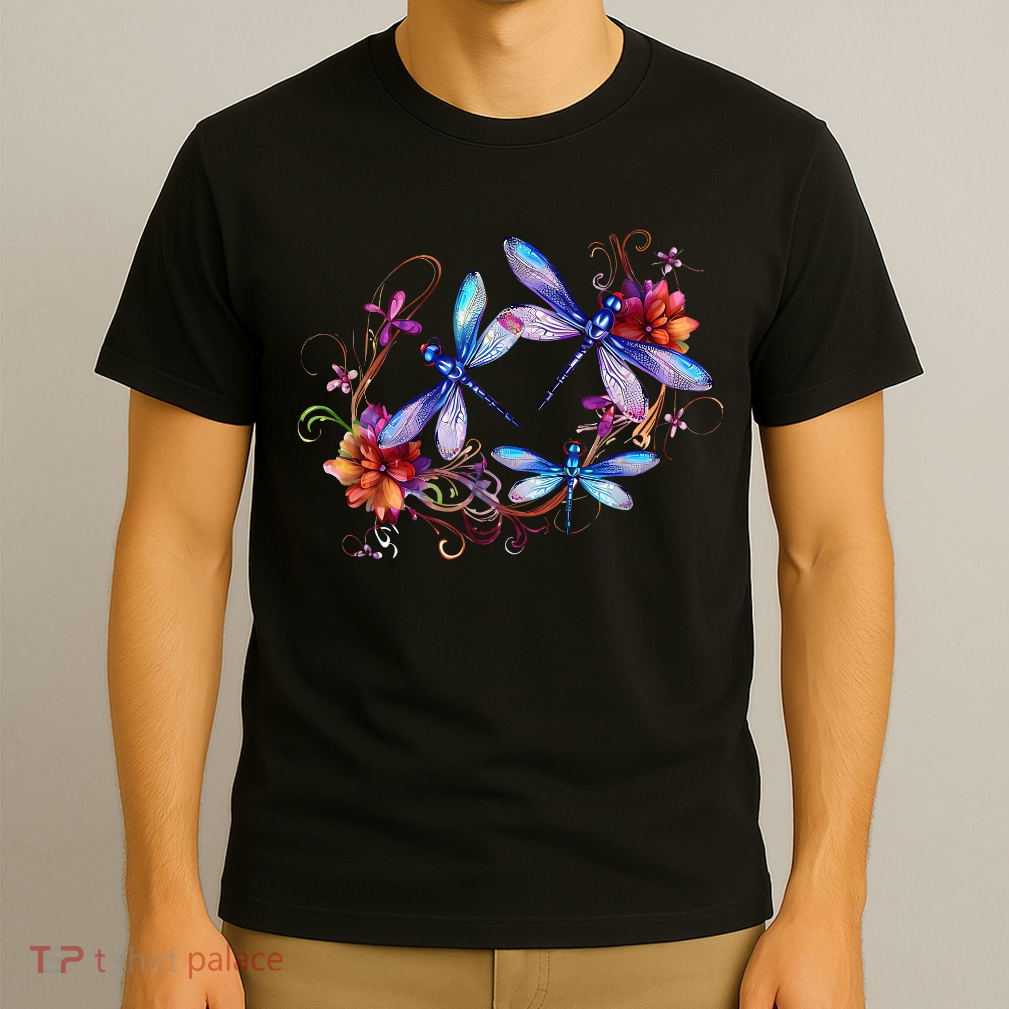 Dragonfly For Women Chakra Color Flower Dragonflies T-Shirt