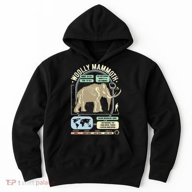 Dinosaur Facts Woolly Mammoth Science & Anatomy Gift Hoodie