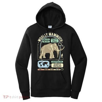 Dinosaur Facts Woolly Mammoth Science & Anatomy Gift Women's Hoodie