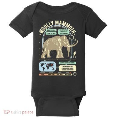 Dinosaur Facts Woolly Mammoth Science & Anatomy Gift Baby Bodysuit