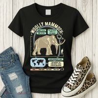 Dinosaur Facts Woolly Mammoth Science & Anatomy Gift Women's T-Shirt thumb 3