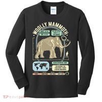 Dinosaur Facts Woolly Mammoth Science & Anatomy Gift Kids Long Sleeve Shirt thumb 0