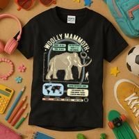 Dinosaur Facts Woolly Mammoth Science & Anatomy Gift Kids T-Shirt thumb 3