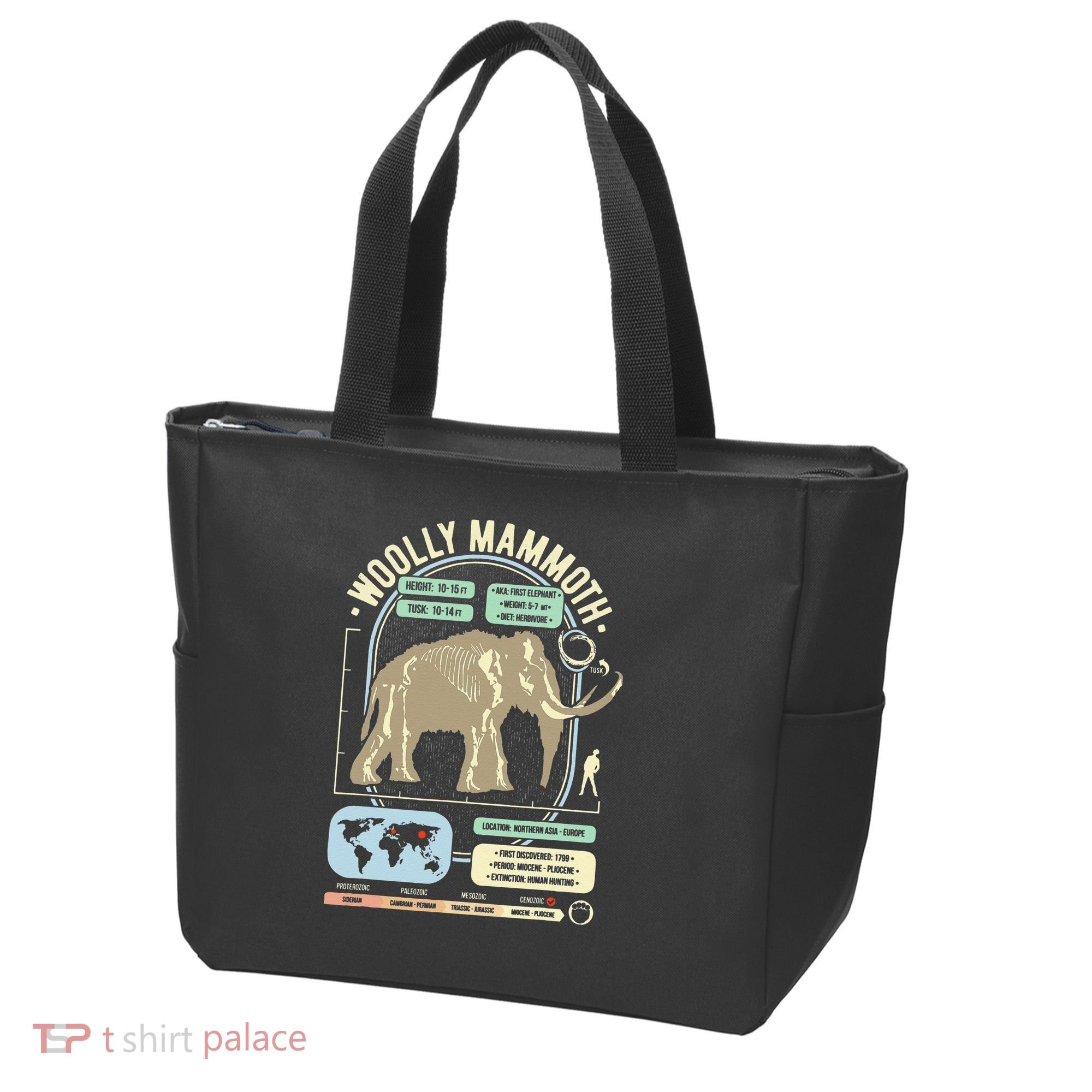 Dinosaur Facts Woolly Mammoth Science & Anatomy Gift Tote Bag